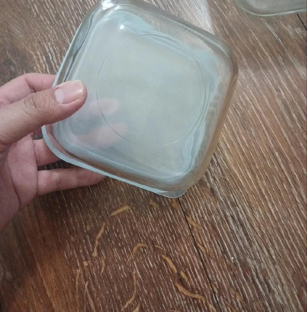 Glass Food Storage Containers Set with Blue and Pink Lids